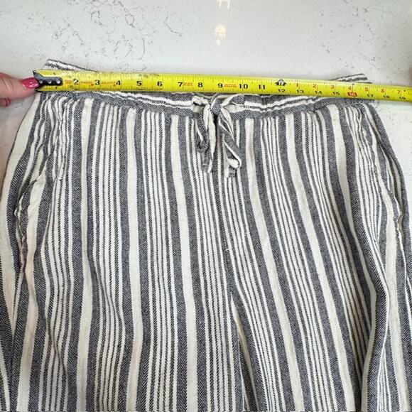 Old Navy Sz Large High-Waisted Striped Linen Blend Wide Leg Pants - Picture 8 of 13
